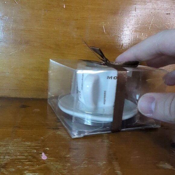 Mocha Candle In Mini Coffee Cup with Saucer - New - Never Opened - Picture 3 of 5